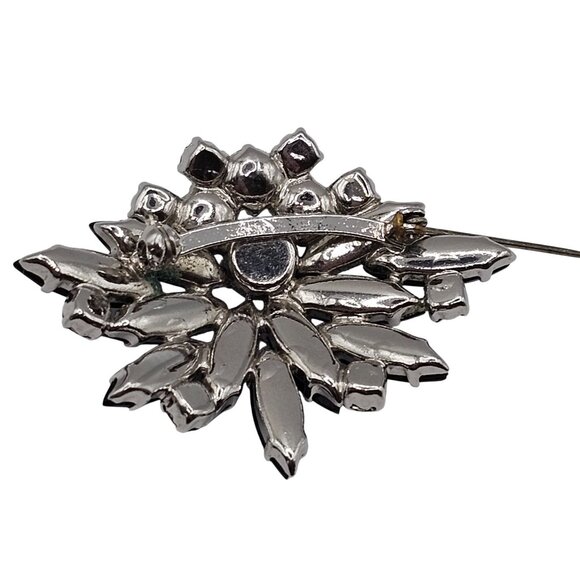 VTG Brooch Whimsigoth Retro Antique Revival Sparkle Black Point Aurora Borealis - Picture 11 of 13